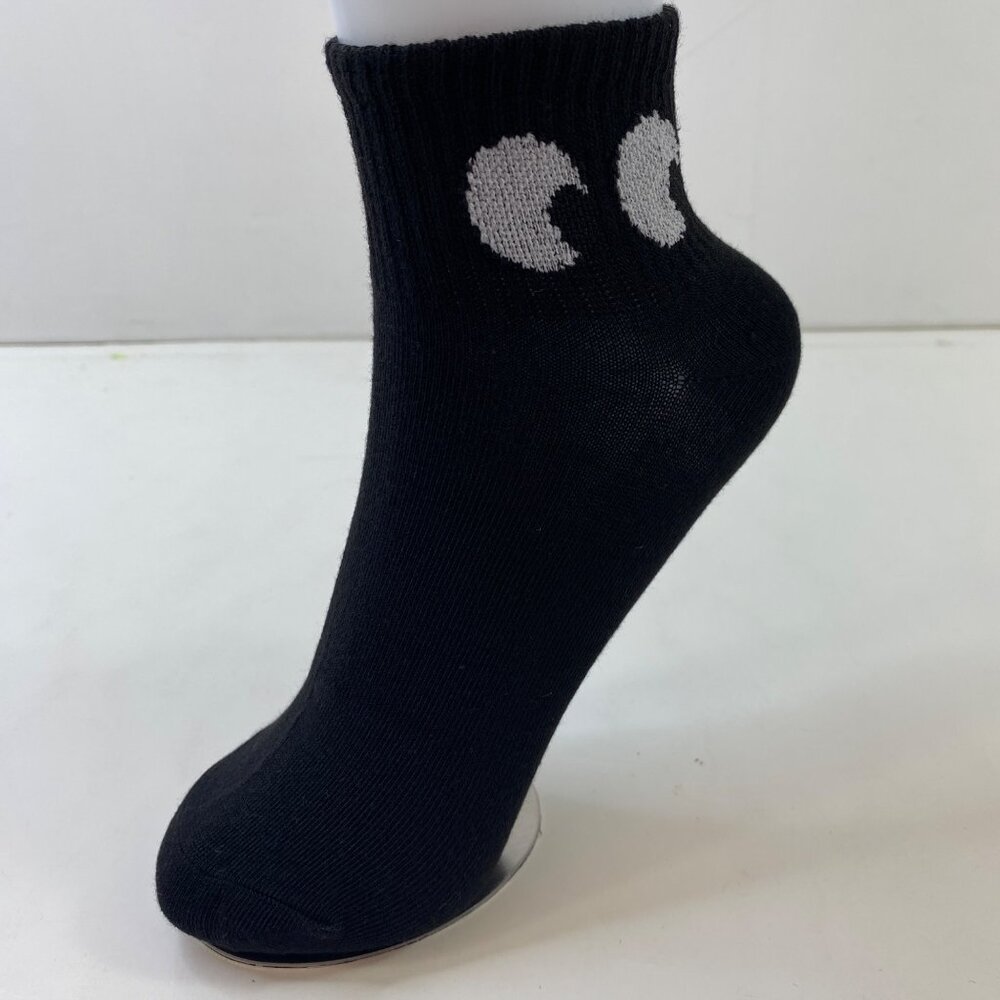 Womens Crew Socks Set 1 Googly Eye Print Black White